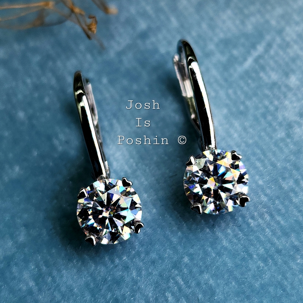 2CTW Moissanite Drop Earrings In Sterling Silver